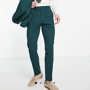 Stylish ASOS Skinny Fit Suit Pants in Pine Green NEVER WORN